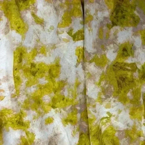 NWT joie summer porcelain print yellow green silk smocked loose fit blouse xxl - Picture 5 of 8